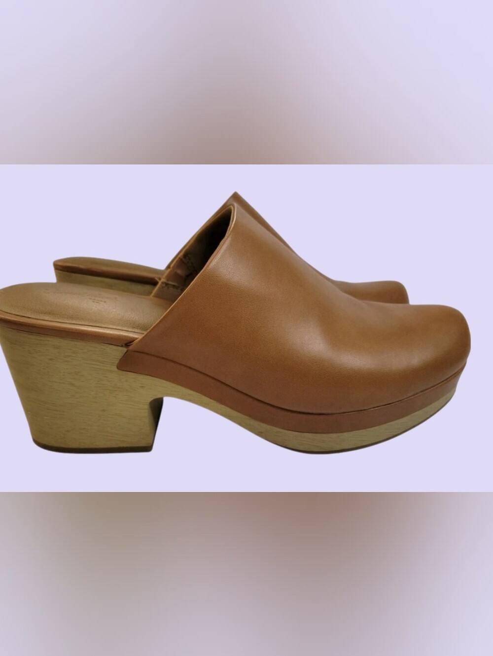 Universal Thread Classic Leather Clog Mule in Cognac